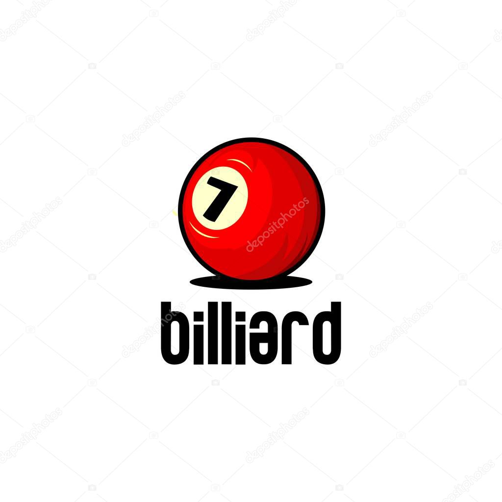 Billiard logo illustration vector, billiard ball vector