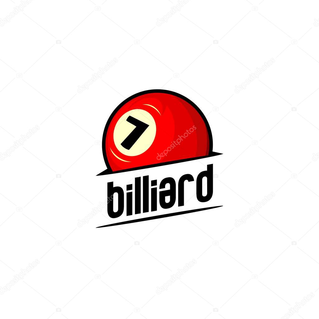 Billiard logo illustration vector, billiard ball vector