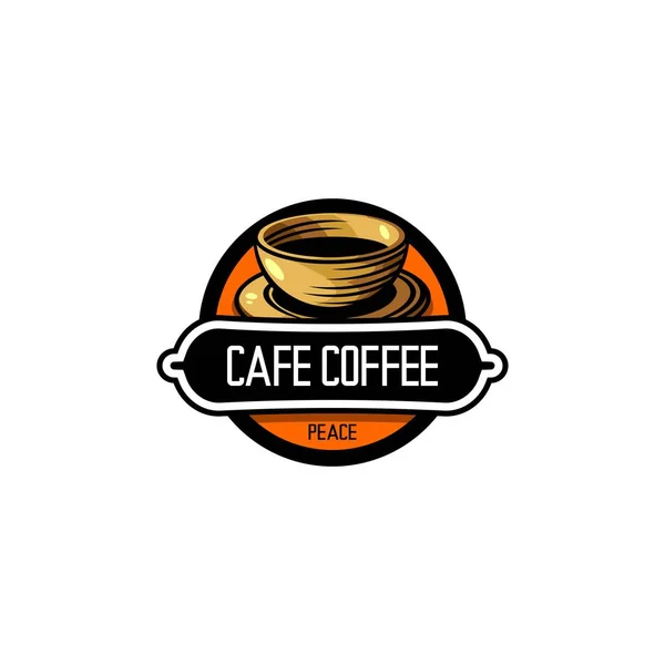 Cafe Logo Illustratie Vector Kopje Koffie Logo — Stockvector