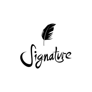 Tüy logosu illüstrasyon vektörü, tüy logosu