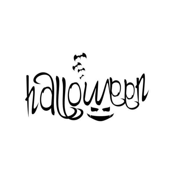 Vector Illustratie Van Halloween Schrijven Pompoen Vector — Stockvector