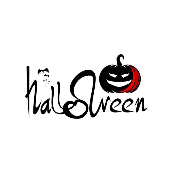 Vector Illustratie Van Halloween Schrijven Pompoen Vector — Stockvector