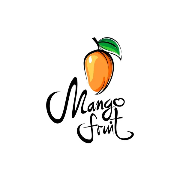 Mango Fresco Fruta Logo Ilustración Vector — Vector de stock