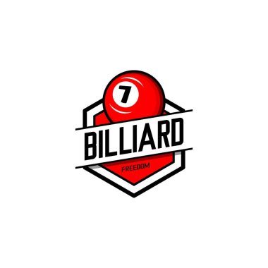 Bilardo logosu çizim vektörü, yedi top vektörü