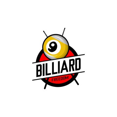 Bilardo logosu, kafe ve bar logosu illüstrasyon vektör logosu, kafe ve bar illüstrasyon vektörü