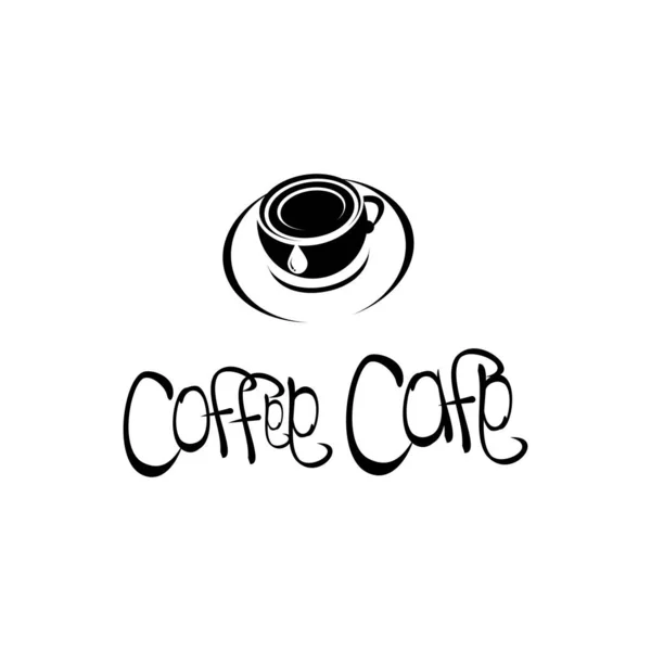 Cafe Λογότυπο Εικονογράφηση Διάνυσμα Απλό Λογότυπο — Διανυσματικό Αρχείο