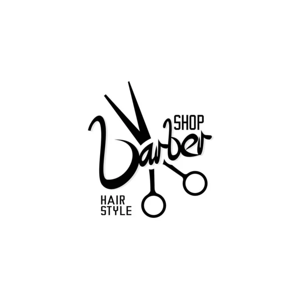 Barbershop Logo Illustration Vector Scissors Vector — Stock Vector