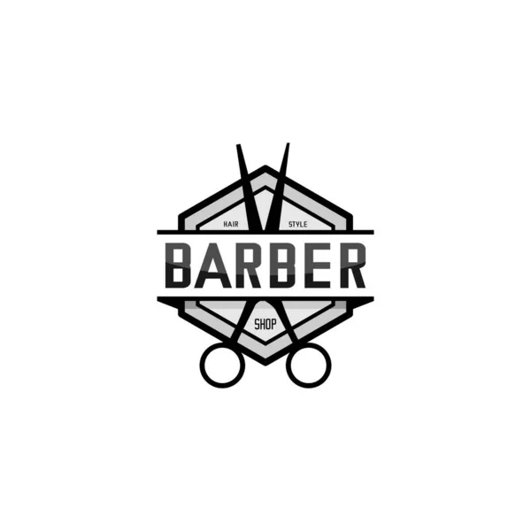 Barbershop Logo Illustration Vector Scissors Vector — Stock Vector