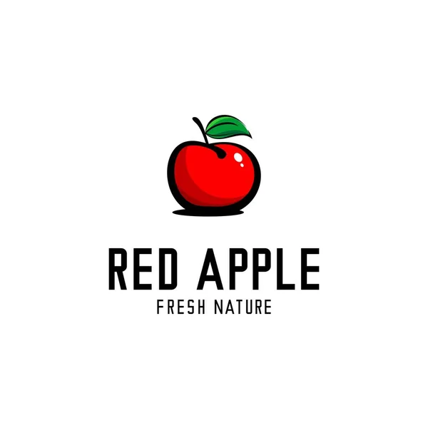 Maçã Vermelha Logotipo Fruta Vetor Ilustração — Vetor de Stock