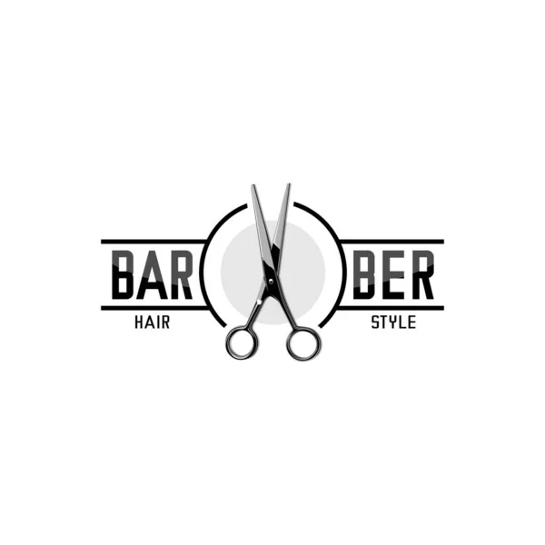 Vetor Ilustração Logotipo Barbearia Vetor Tesoura —  Vetores de Stock