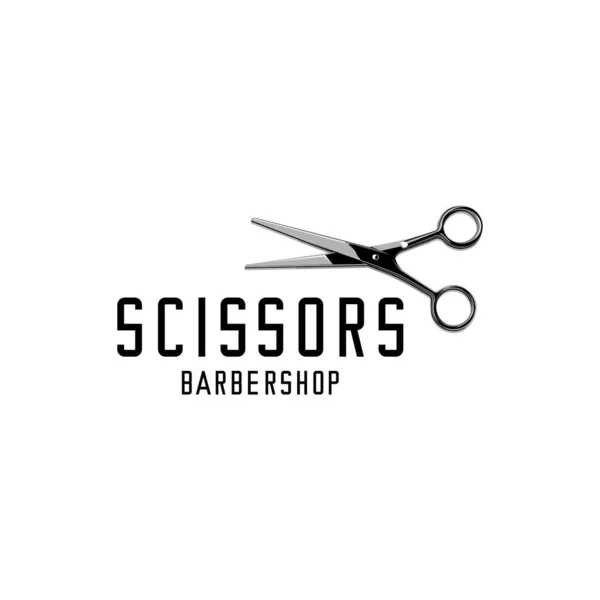 Barbershop Logo Illustration Vector Scissors Vector — Stock Vector