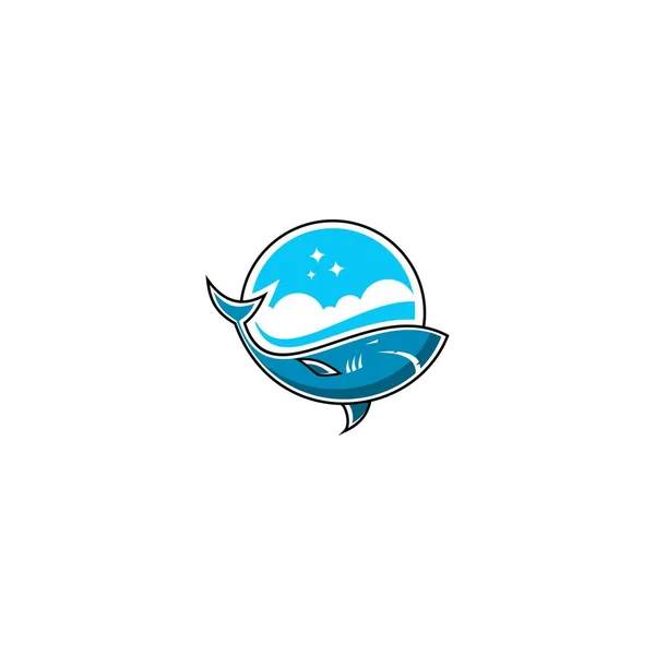 Ilustracja Wektor Logo Rekina Proste Logo — Wektor stockowy