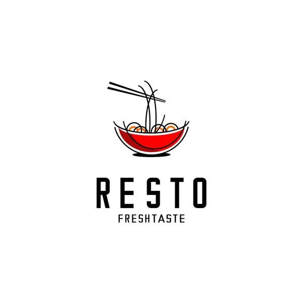 Ilustração Vetorial Logotipo Ramen Logotipo Restaurante —  Vetores de Stock