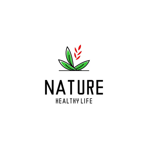 Herbal Logo Illustration Vector Green Leaf Vector — Stock Vector