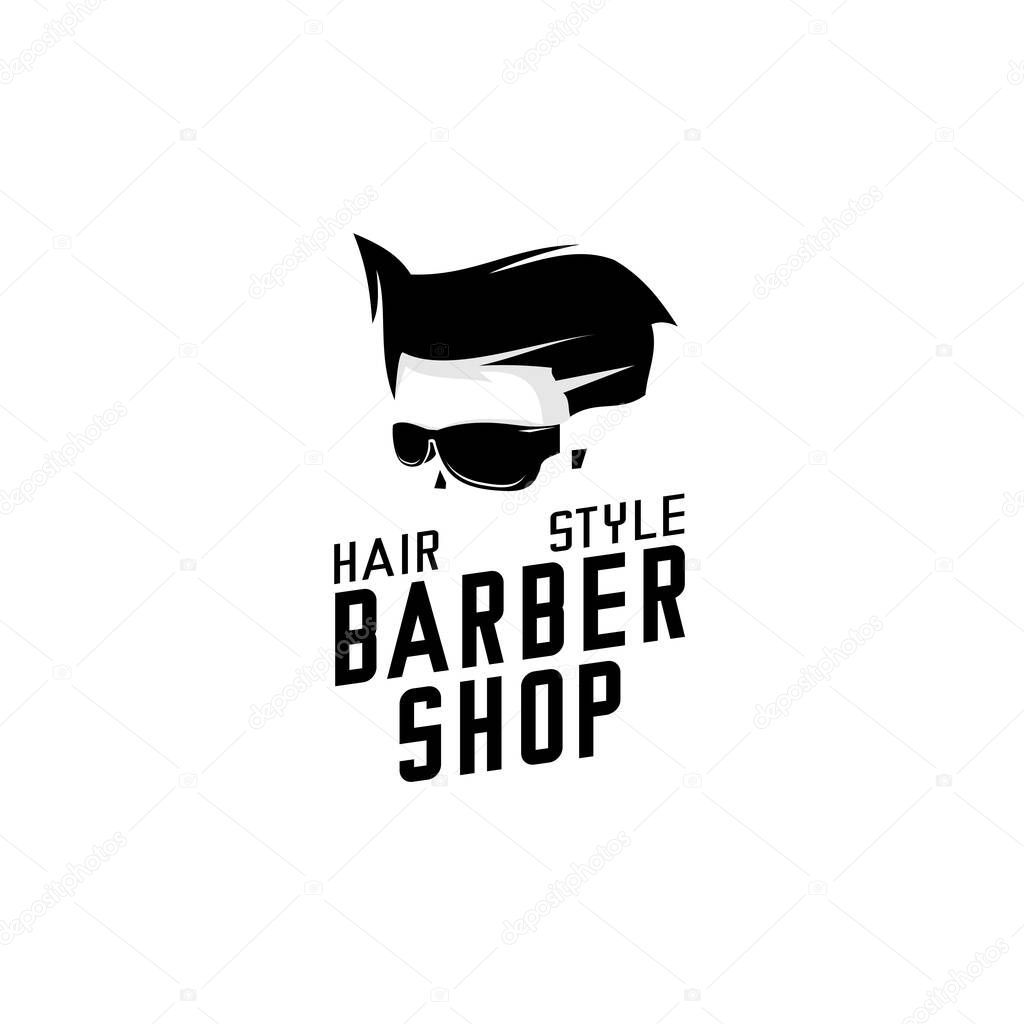 Barbeshop logo illustration vector, face vector
