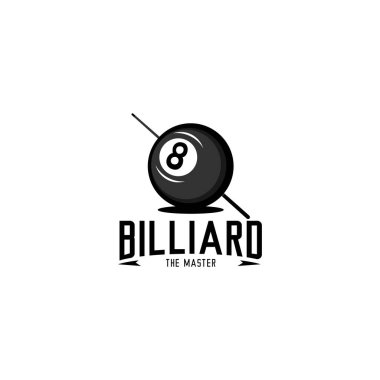 Bilardo logosu illüstrasyon vektörü, top bilardo vektörü