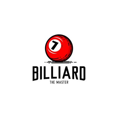 Bilardo logosu illüstrasyon vektörü, top bilardo vektörü