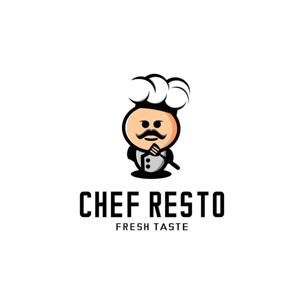 Logotipo Restaurante Ilustração Vetor Personagem Vetor Chef —  Vetores de Stock