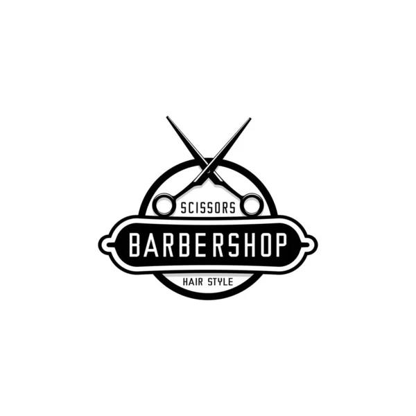 Barbershop Logo Illustration Vector Scissors Vector — Stock Vector