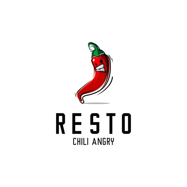Red Chili Logo Illustration Vector — Stock Vector