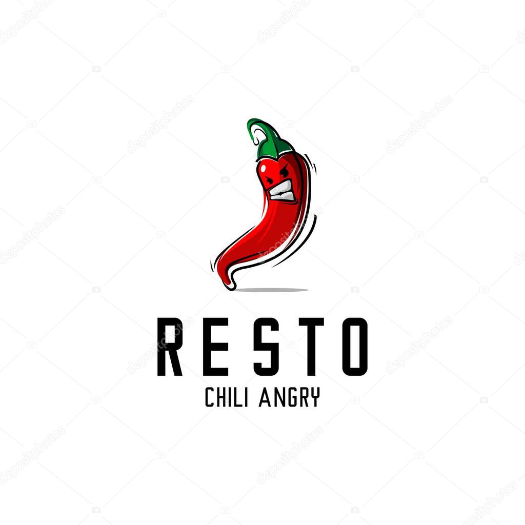 red chili logo illustration vector