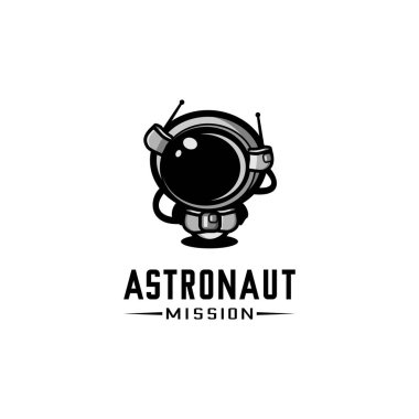Astronot logo illüstrasyon vektörü, vektör t-shirtleri ve etiketleri için kullanılabilir