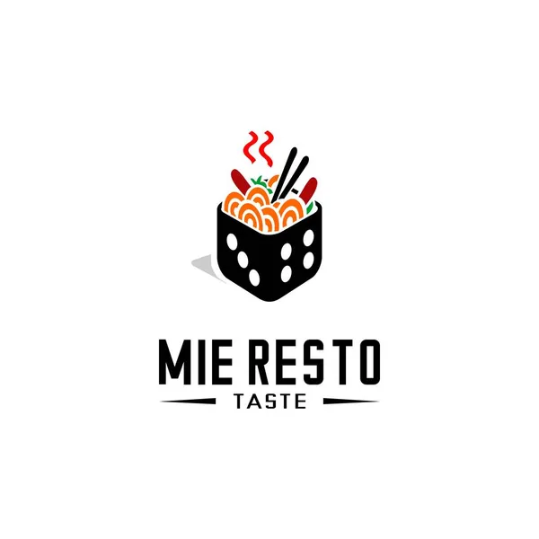 Restaurante Macarrão Logotipo Ilustração Vetor Logotipo Comida —  Vetores de Stock