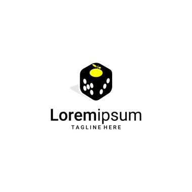 vektör zar ve meyve, vektör illüstrasyon logosu meyve pazarı, dükkan, stor