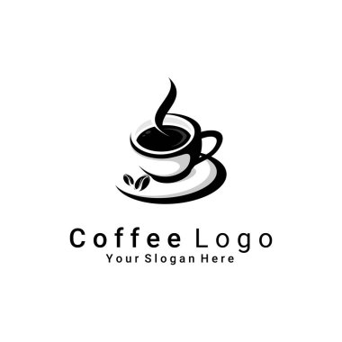 Kahve logosu vektör çizimi, kafe logosu, dükkan logosu, market logosu