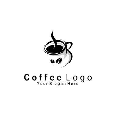 Kahve logosu vektör çizimi, kafe logosu, dükkan logosu, market logosu