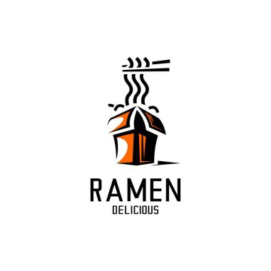 Ramen logosu vektörü, erişte logosu