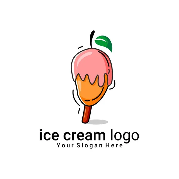 Вектор Логотипа Мороженого Белом Фоне — стоковый вектор