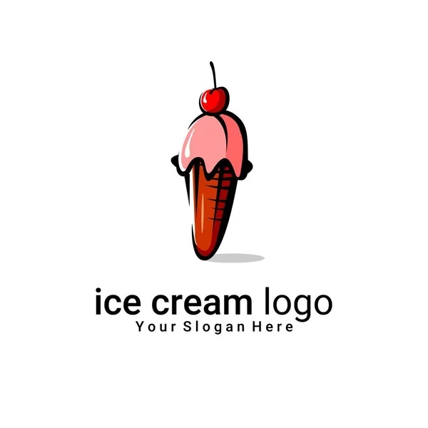 Вектор Логотипа Сладкого Мороженого Белом Фоне — стоковый вектор