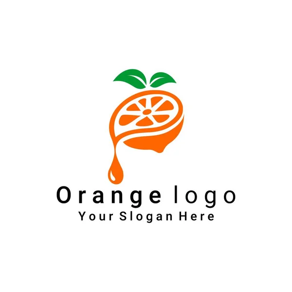 Апельсиновый Вектор Логотипа Использован Ресторана Кафе Этикетки Логотипа Бренда — стоковый вектор