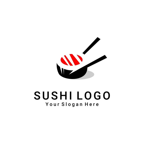 Sushi Logo Illustration Vektor Restaurang Logotyp — Stock vektor