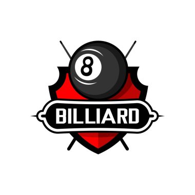 Vektör logosu, bilardo, bisa digunakan untuk logo takımı, templet, cafe dan bar