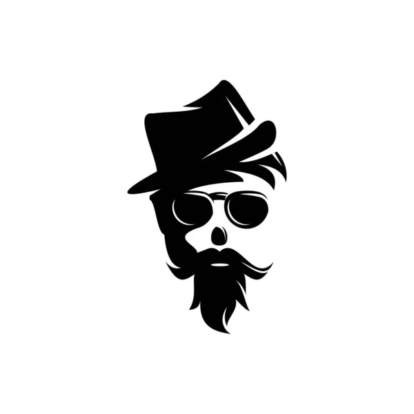 Gentleman Logo Vector Design Silhouette — Stock Vector