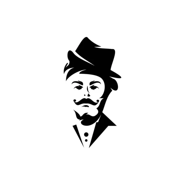 Gentleman Logo Vector Silueta Design — Vector de stoc