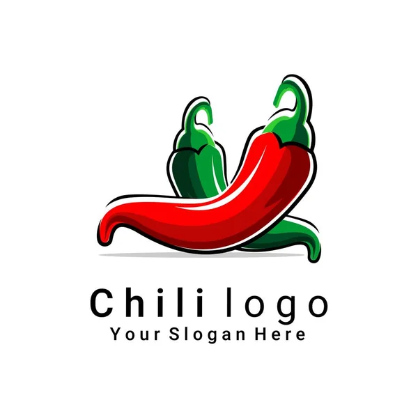 Векторная Иллюстрация Логотипа Красного Чили Логотипа Ресторана Рынка Магазина — стоковый вектор