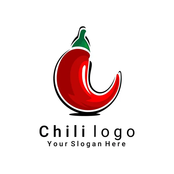 Ilustração Vetorial Logotipo Vermelho Pimentão Logotipo Restaurante Mercado Loja —  Vetores de Stock