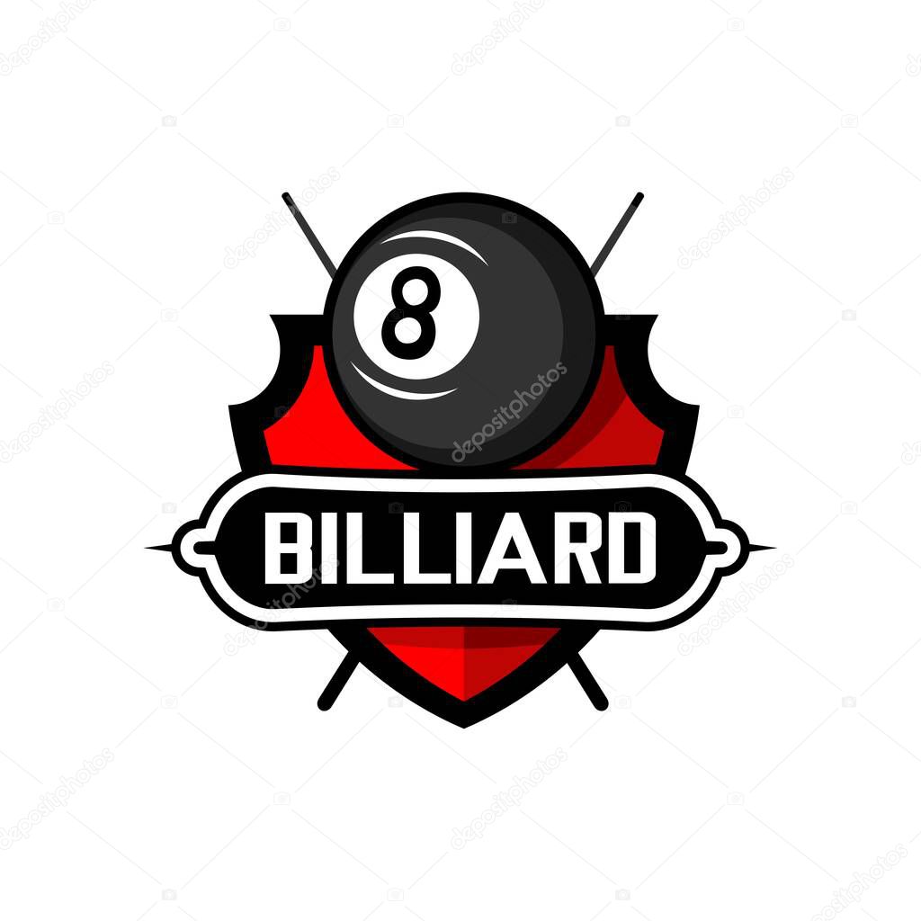 vektor logo billiard, bisa digunakan untuk logo team, templet, cafe dan bar