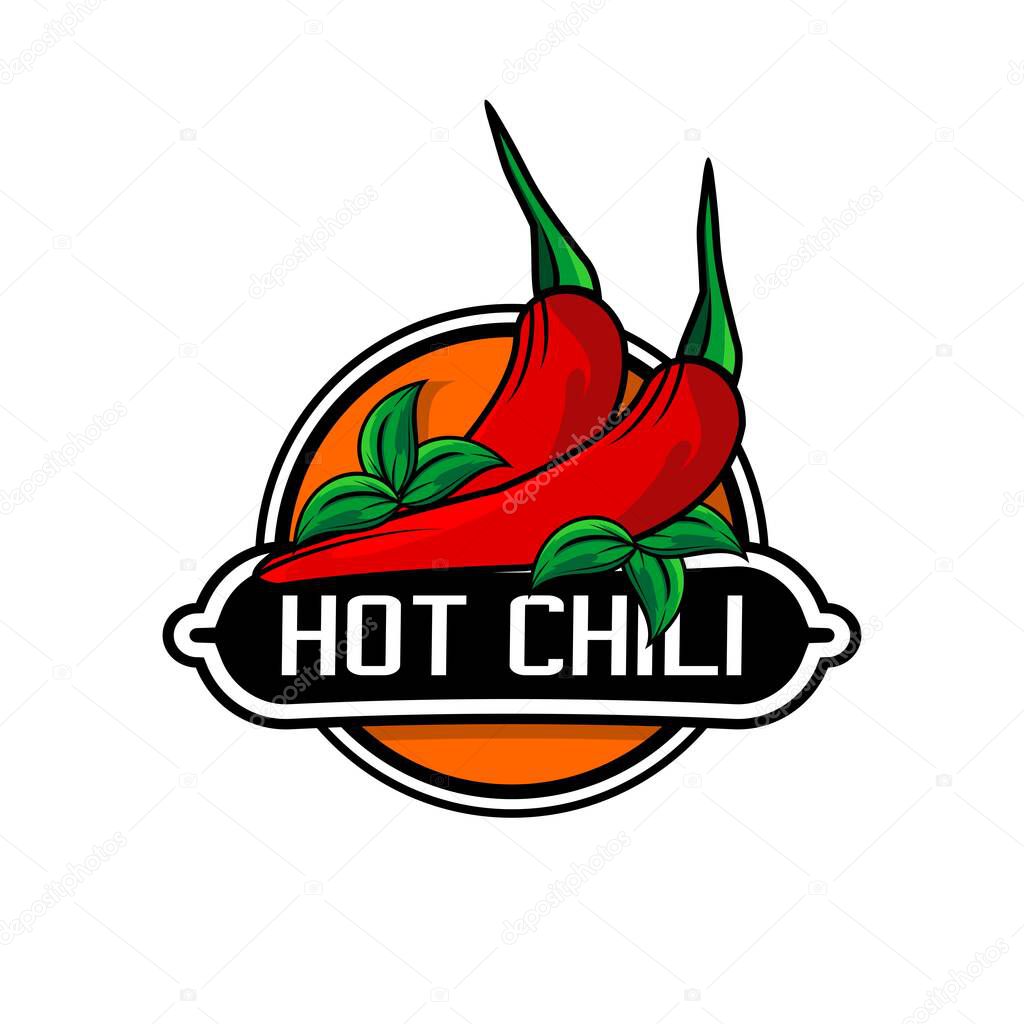 Vector illustration of red chili logo, restaurant logo, market, shop