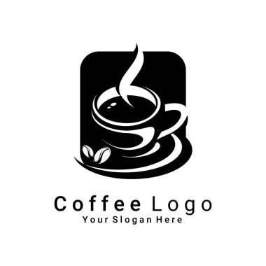 Kahve logosu vektörü, kafe logosu