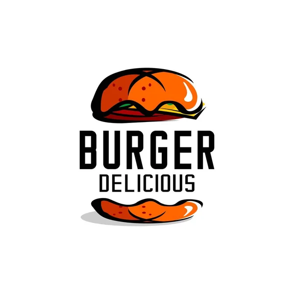 Burger Logo Vektor Restaurant Logo Illustration Design Marke Etikett Vorlage — Stockvektor