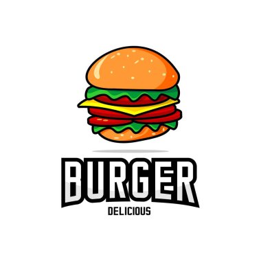 Humberger Restoran logo vektör tasarımı, kafe logosu