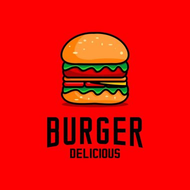 Humberger Restoran logo vektör tasarımı, kafe logosu