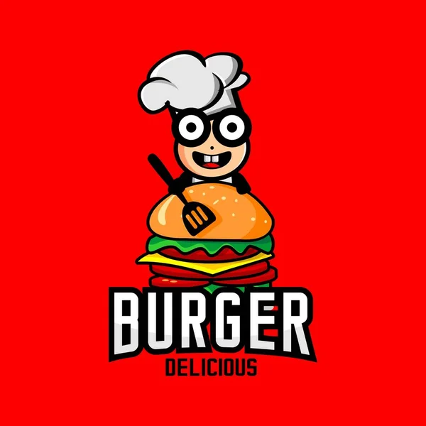 Logo Hamburgera Kawiarnia Logo Restauracji — Wektor stockowy