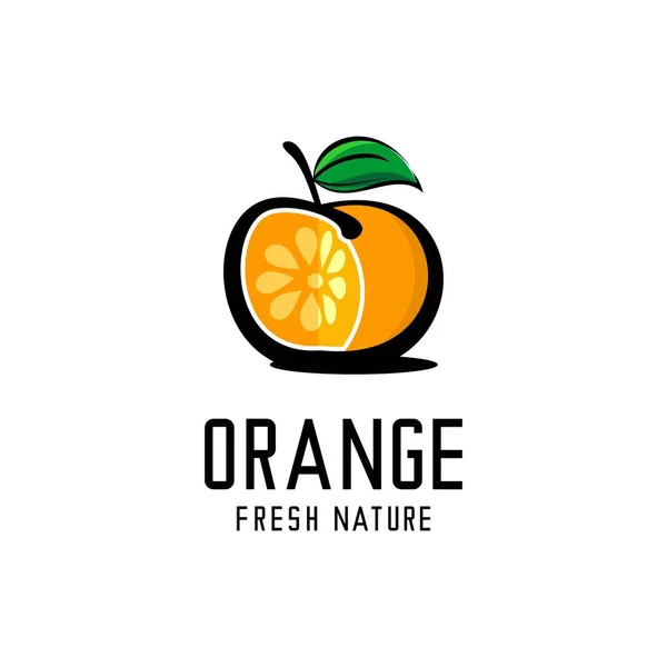 Logotipo Fruta Laranja Fazenda Logotipo Loja Marca — Vetor de Stock