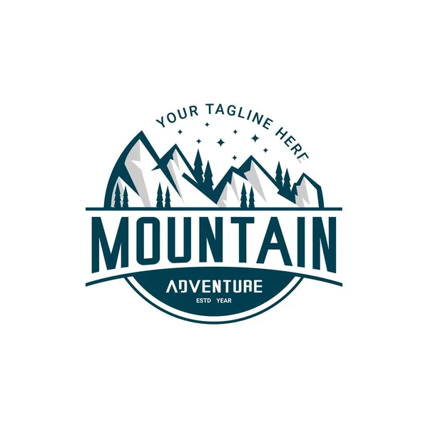 Logotipo Montanha Neve Logotipo Aventura — Vetor de Stock