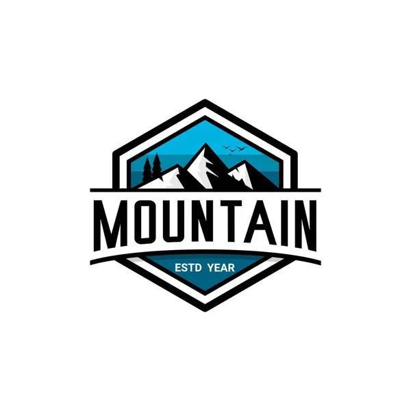 Illustration Logo Montagne Aventure Vecteur — Image vectorielle